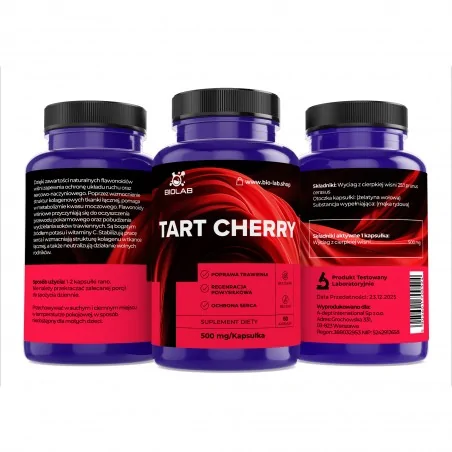 Tart cherry 500 mg, 60 cápsulas