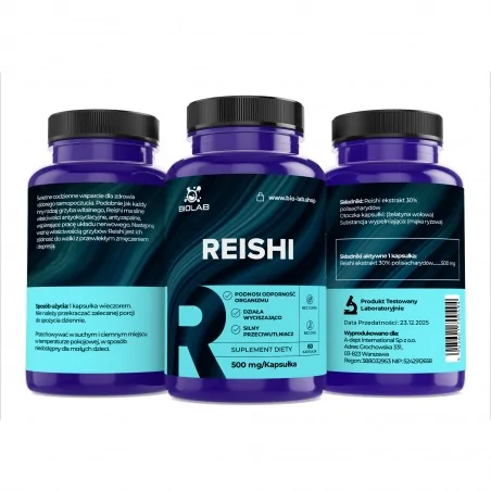 Reishi 30% de polisacáridos 500 mg, 60 cápsulas
