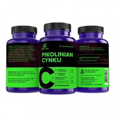 Zinc picolinate 75 mg, 60 capsules