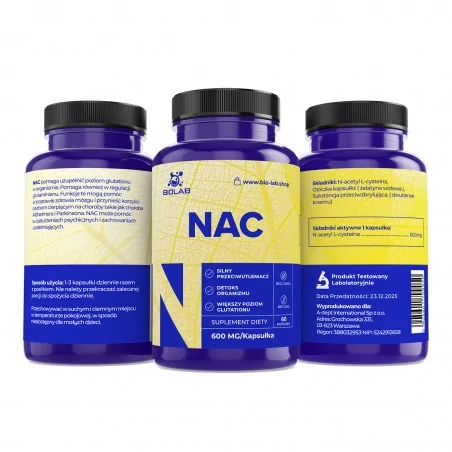 NAC (N-acetylocysteina) 600 mg, kapsułki 60 szt.