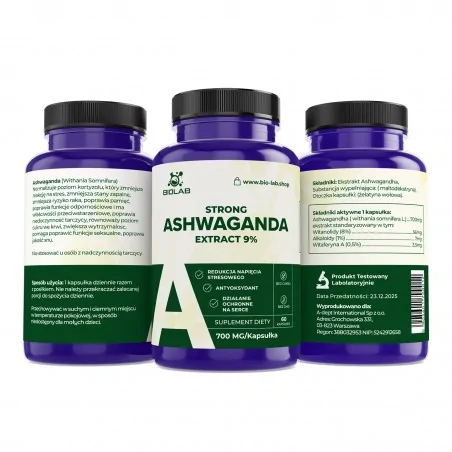 Ashwagandha, estratto standardizzato 700 mg, 60 capsule