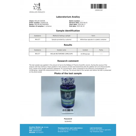 MK-677 ibutamoren 10 mg, 60 kapszula