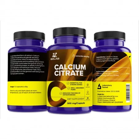 Citrate de calcium 500 mg, 60 capsules