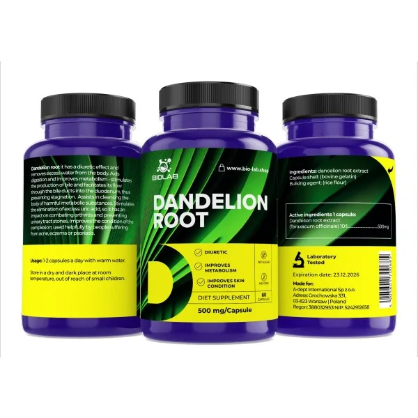 Dandelion root 500 mg, 60 caps