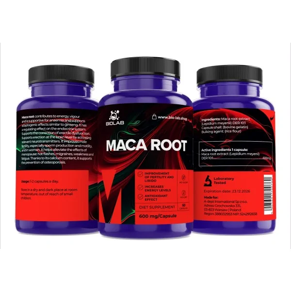 Radice di maca 600 mg, 60...