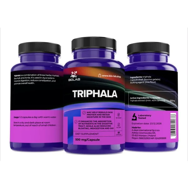 Triphala 500 mg, 60 kapsulas