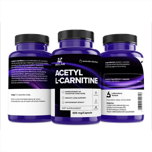 Acetylo L-karnitin 600 mg,...