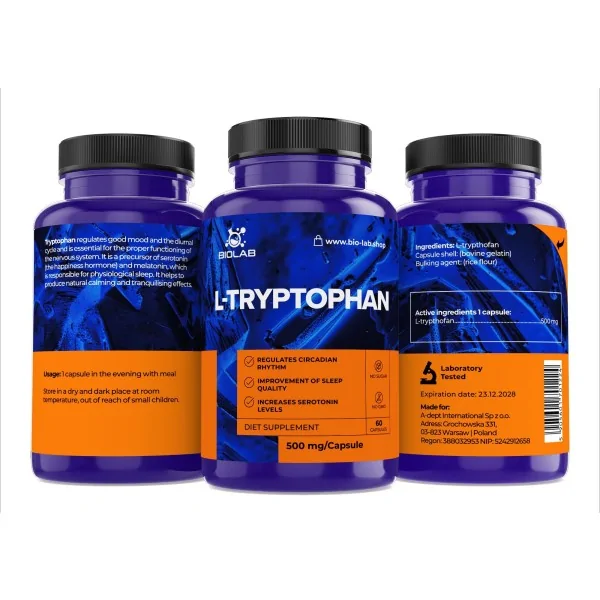 L-Tryptophan 500 mg, 60...