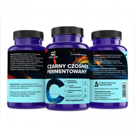 Fermentált fekete fokhagyma 400 mg, 60 kapszula