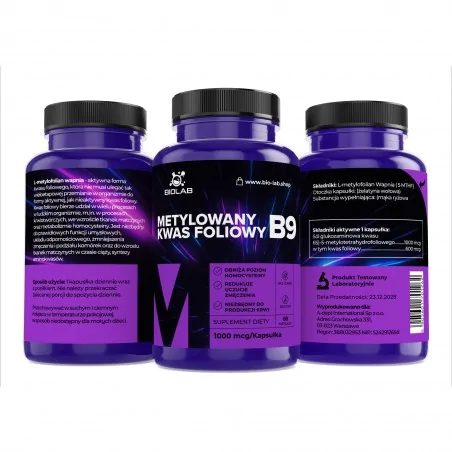 Folic acid vitamin B9 1000 mcg, 60 caps