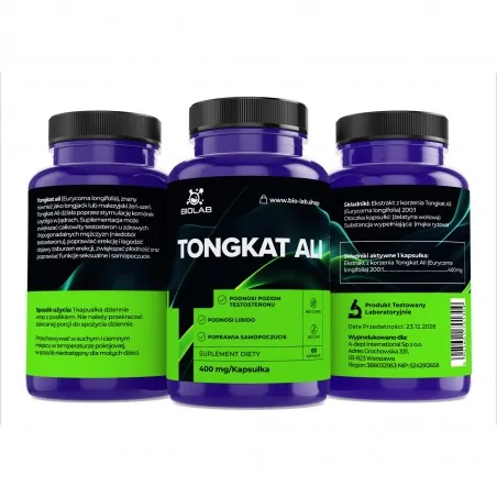 Tongkat Ali extracto estandarizado 200:1 400 mg, 60 cápsulas