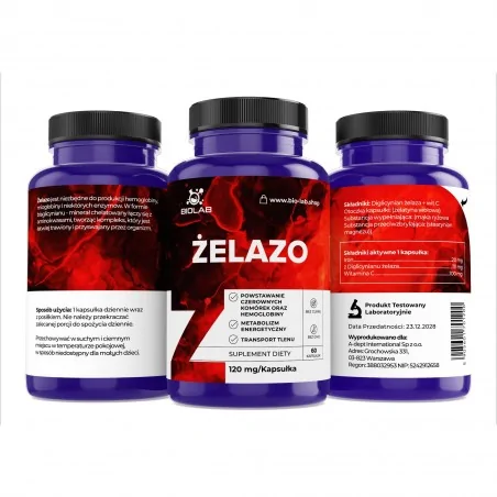 Železo + vitamín C 120 mg, 60 kapslí