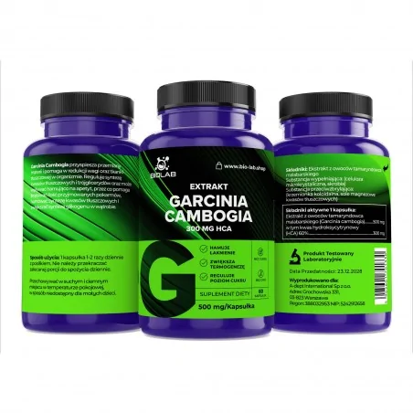 Garcinia cambogia 500 mg, 60 comprimés