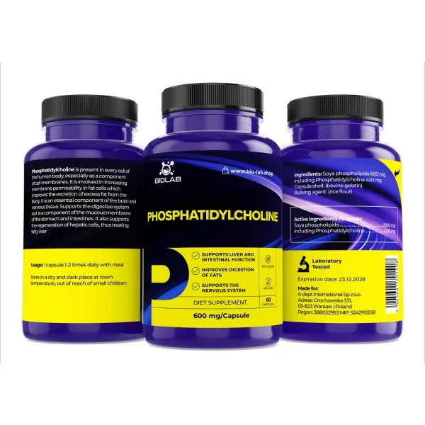 Fosfatidilholīns 600 mg, 60...