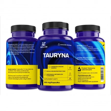 Taurin 500 mg, 60 kapszula
