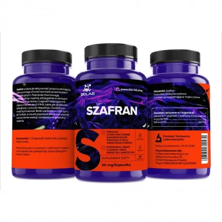 Azafrán, extracto de doble estandarización SafraSOL™ 30 mg, 60 cápsulas