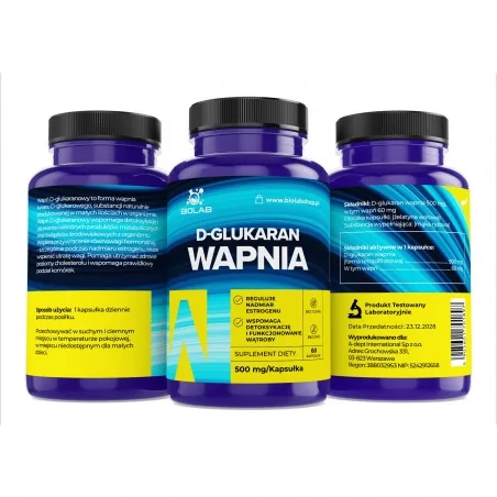 Calcio D-glucarato 500 mg, 60 capsule