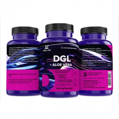 DGL + Aloë Vera (zoethout- en aloë-extract) 500 mg, 60 capsules