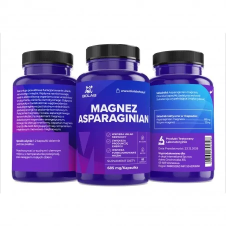 Aspartat de magneziu 685 mg, 60 capsule