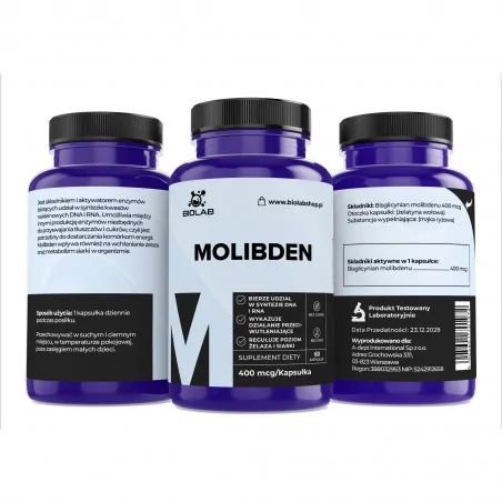 Molybdène 400 mcg, 60 capsules