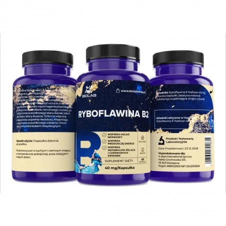 Vitamine B2 riboflavine 40 mg, 60 capsules