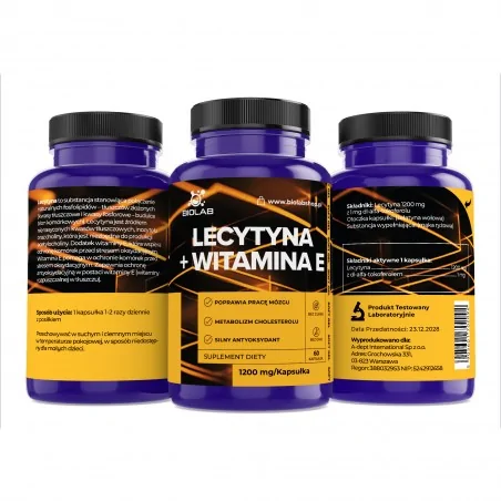 Soja Lecithine + Vitamine E 1200 mg, 60 capsules