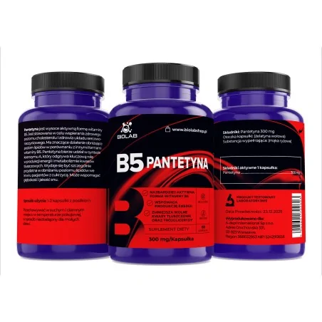 B5-vitamin pantetin 300 mg, 60 kapszula