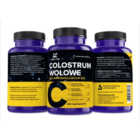 Colostrum bydlęce 60% IgG 500 mg, kapsułki 60 szt.