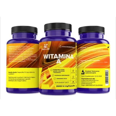 Vitamin A Retinylpalmitat 25000 iu, 60 Kapseln