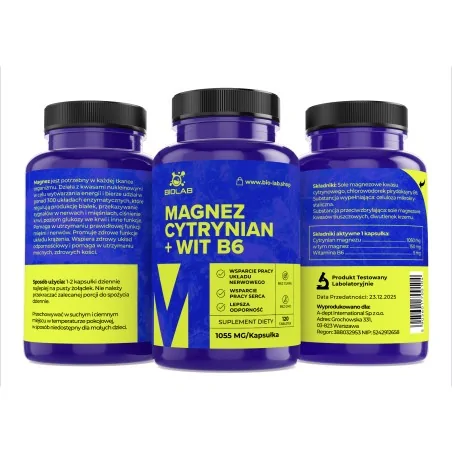 Citrato de magnesio + vitamina B6 1055 mg, 60 comprimidos