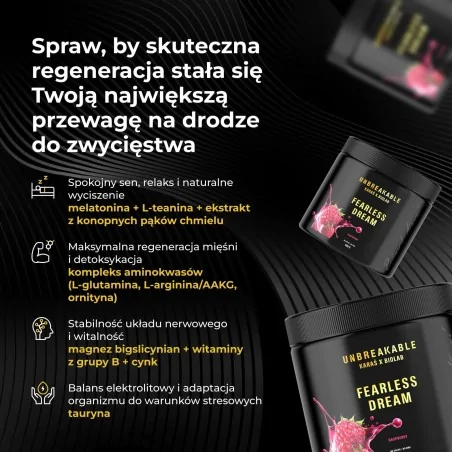 Fearless Dream, UNBREAKABLE Karaś x Biolab, smak malinowy, 500g