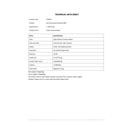 Saccharomyces boulardii 250 mg, 60 cápsulas