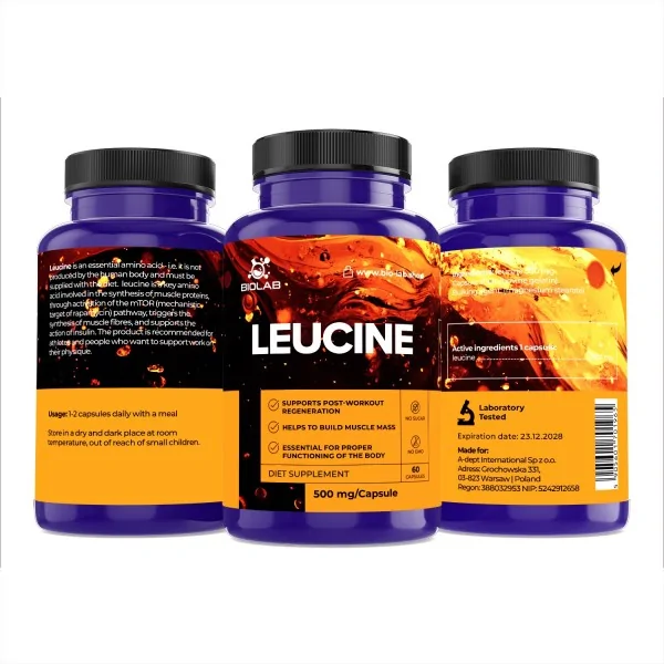L-leucina 500 mg, 60 cápsulas