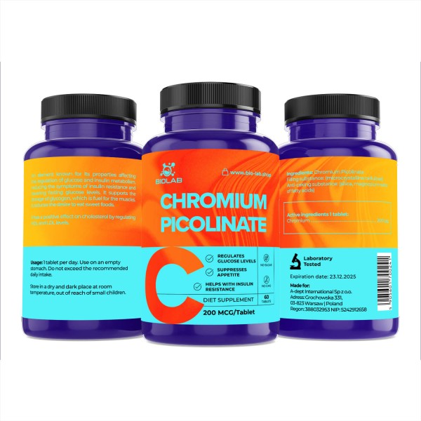 Picolinat de crom 200 mg, 60 comprimate