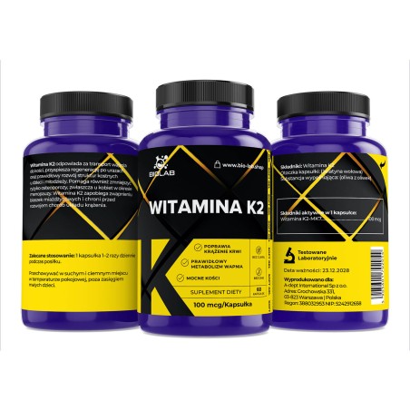 Vitamina K2 MK-7 100 mcg, 60 cápsulas