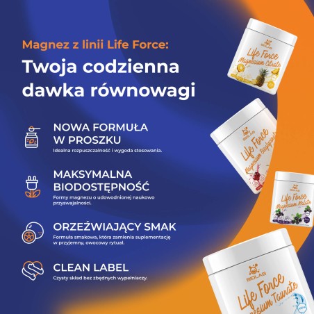 Life Force jabłczan magnezu, proszek 100g