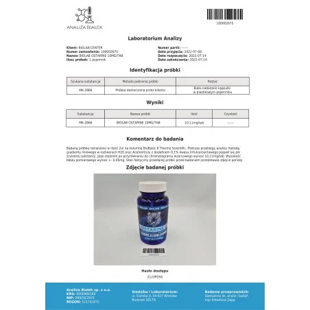 Ostarine 10 mg, 60 kapslar