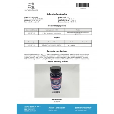 BPC-157 HCl 200 mcg, 60 cápsulas