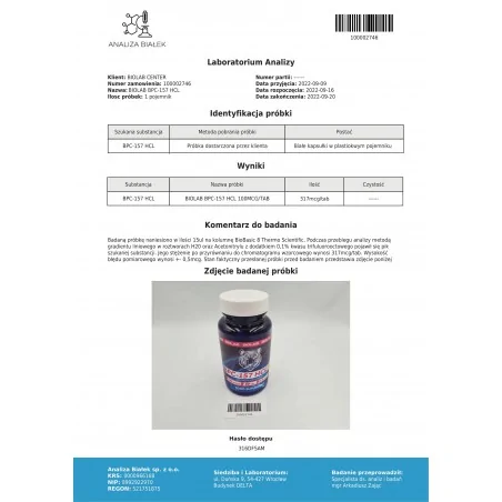 BPC-157 HCl 100 mcg, 60 kapslí