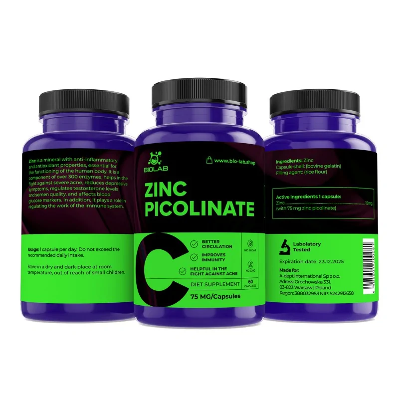 ZINC PICOLINATE 75mg/capsules