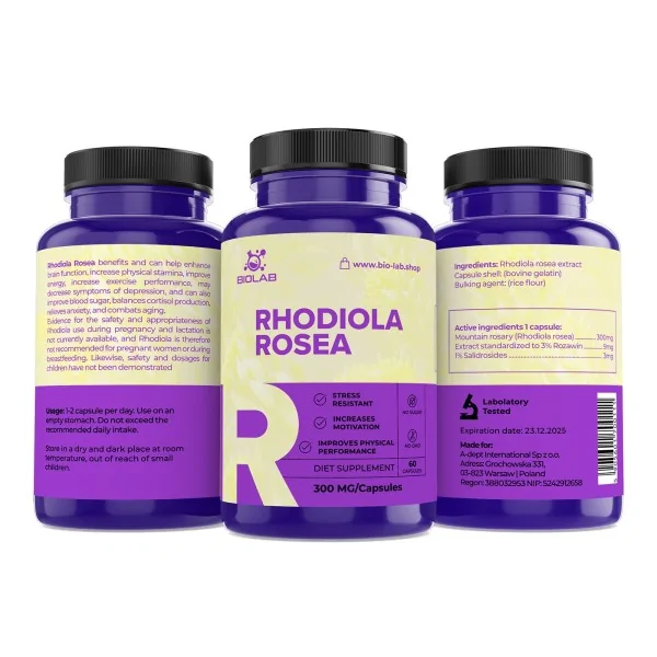 Rhodiola rosea 300 mg, 60 caps