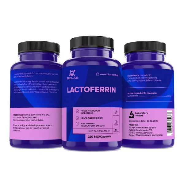 Laktoferrin 250 mg, 60 kapslar