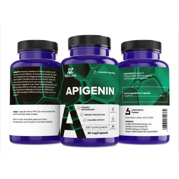 Apigenin 50 mg, 60 kapslar
