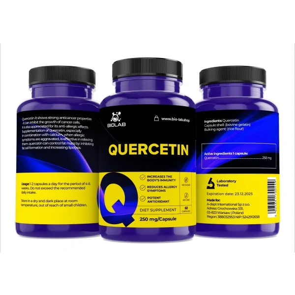 Quercetina 250 mg, 60 cápsulas