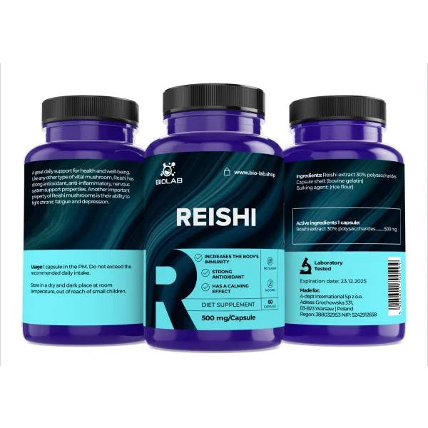 Reishi 30% polisaharīdu 500 mg, 60 kapsulas