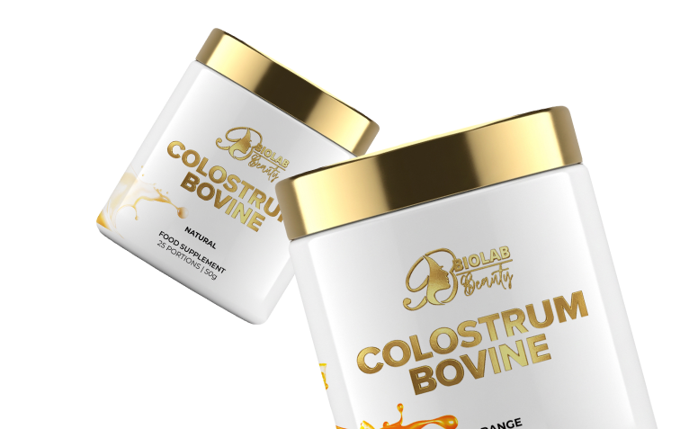 Two packages of Biolab Bovine Colostrum