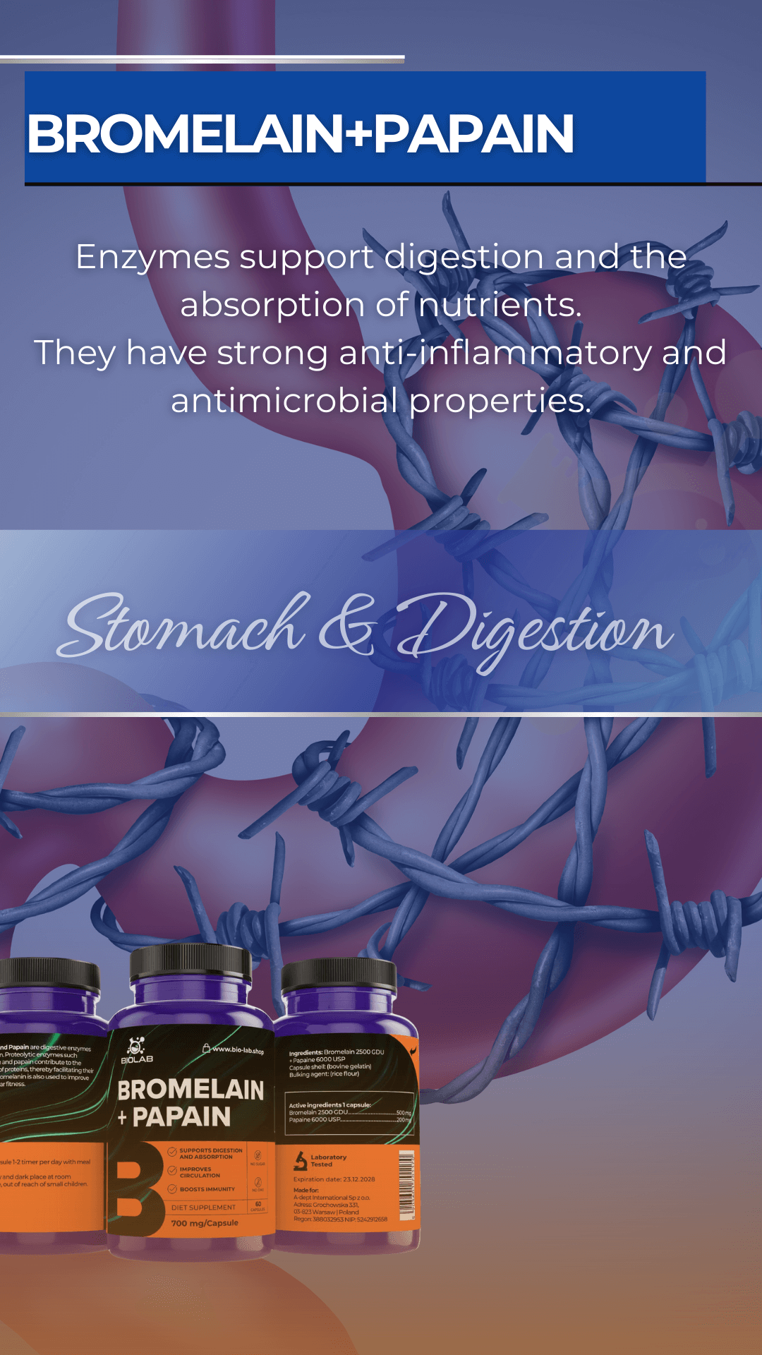 bromelain and papain dietary supplement