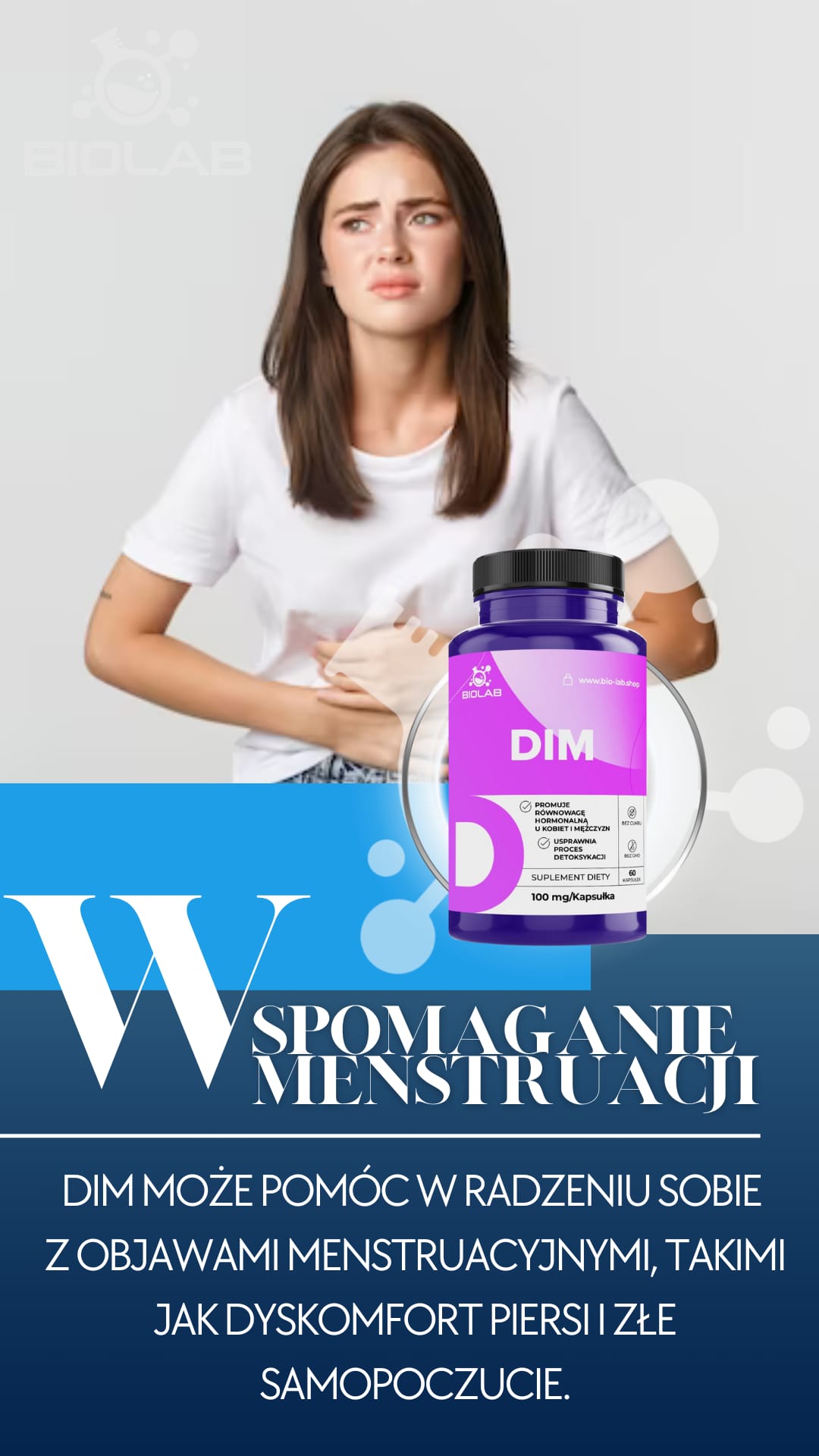 DIM 100 mg – wsparcie menstruacji, łagodzenie PMS i regulacja hormonów