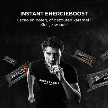 RAW Energy Bar, UNBREAKABLE Karaś x Biolab, energiereep cacao en cashewnoten, 50g