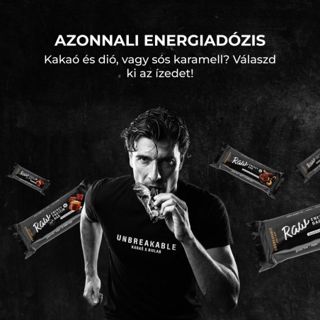 RAW Energy 20% Protein Bar, UNBREAKABLE Karaś x Biolab, fehérjeszelet sós karamell, 50g
